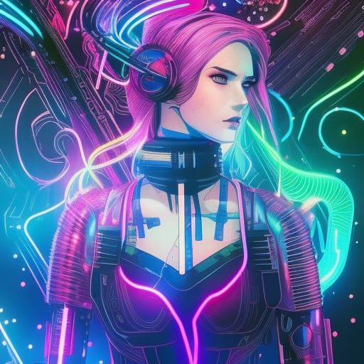 Purple Cyberpunk - AI Generated Artwork - NightCafe Creator