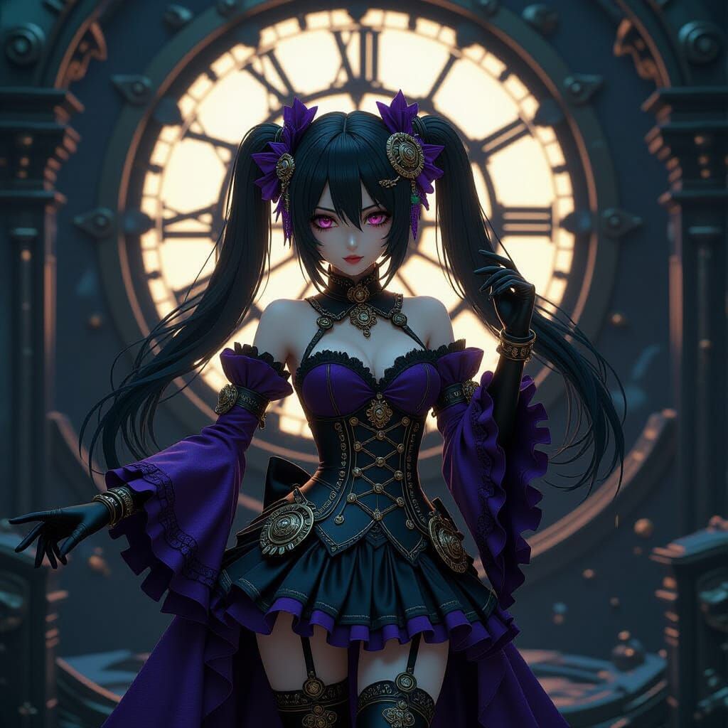 Gothic Steampunk Miku in Victorian Attire