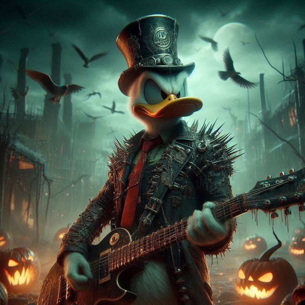 Donald Duck as a Dark Goth Rock Star