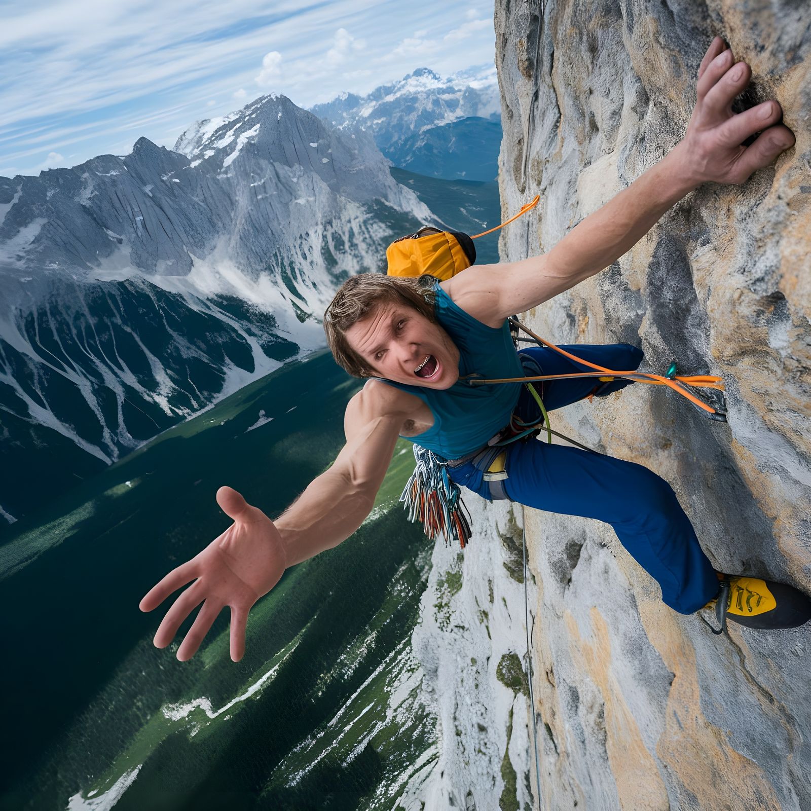Climber's Desperate Fall From Cliffside
