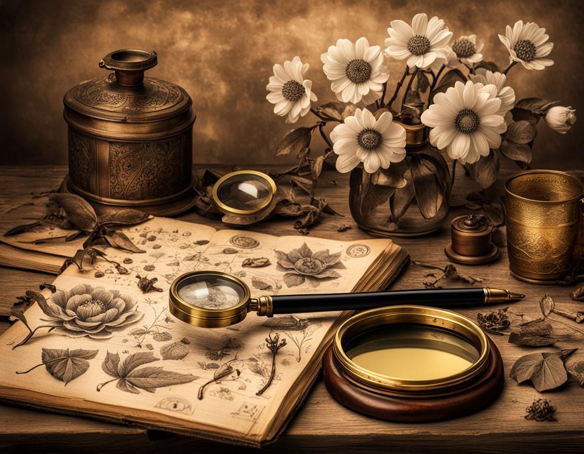 Drawings and some blossoms