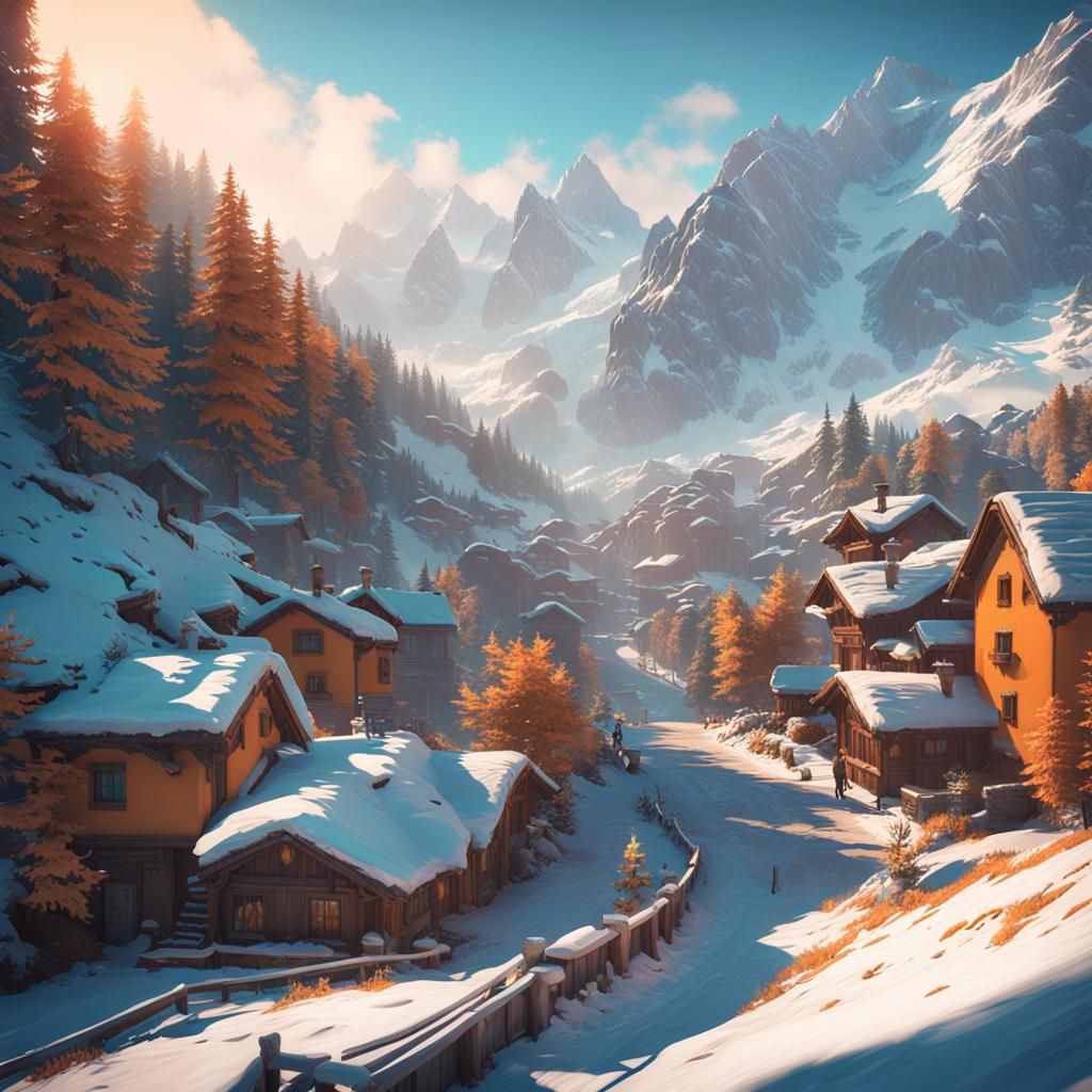 French Alps in Winter