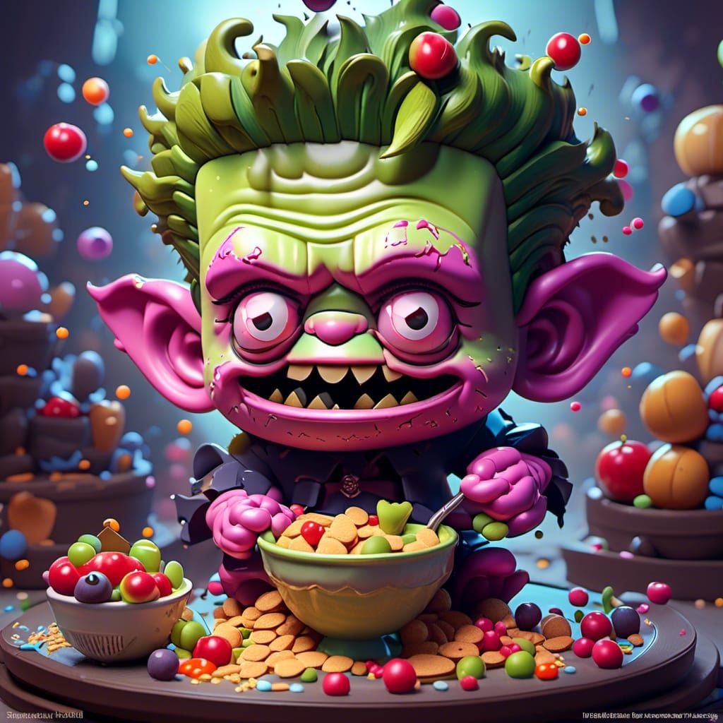 Surrel ghibli Cute Little Franken Berry Frankenstein monster...