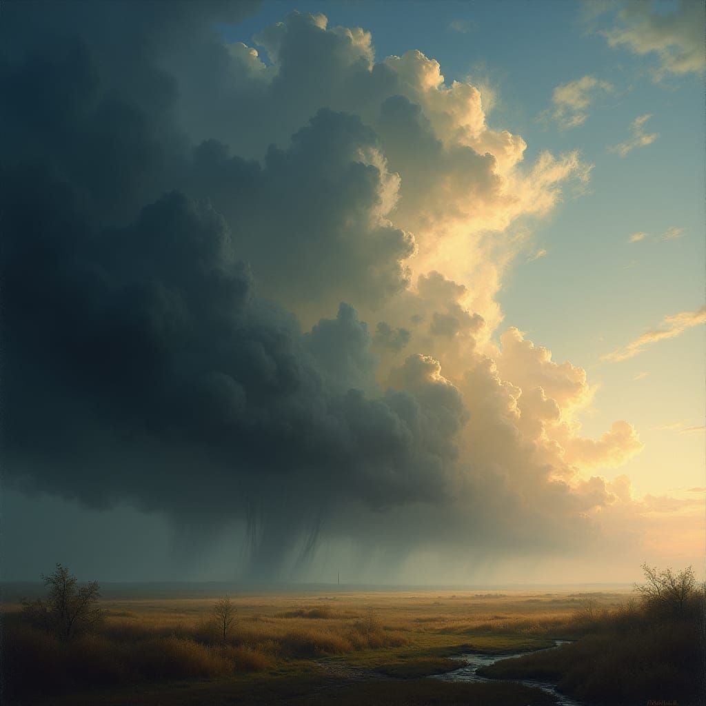 Dramatic Storm Clouds at Sunset