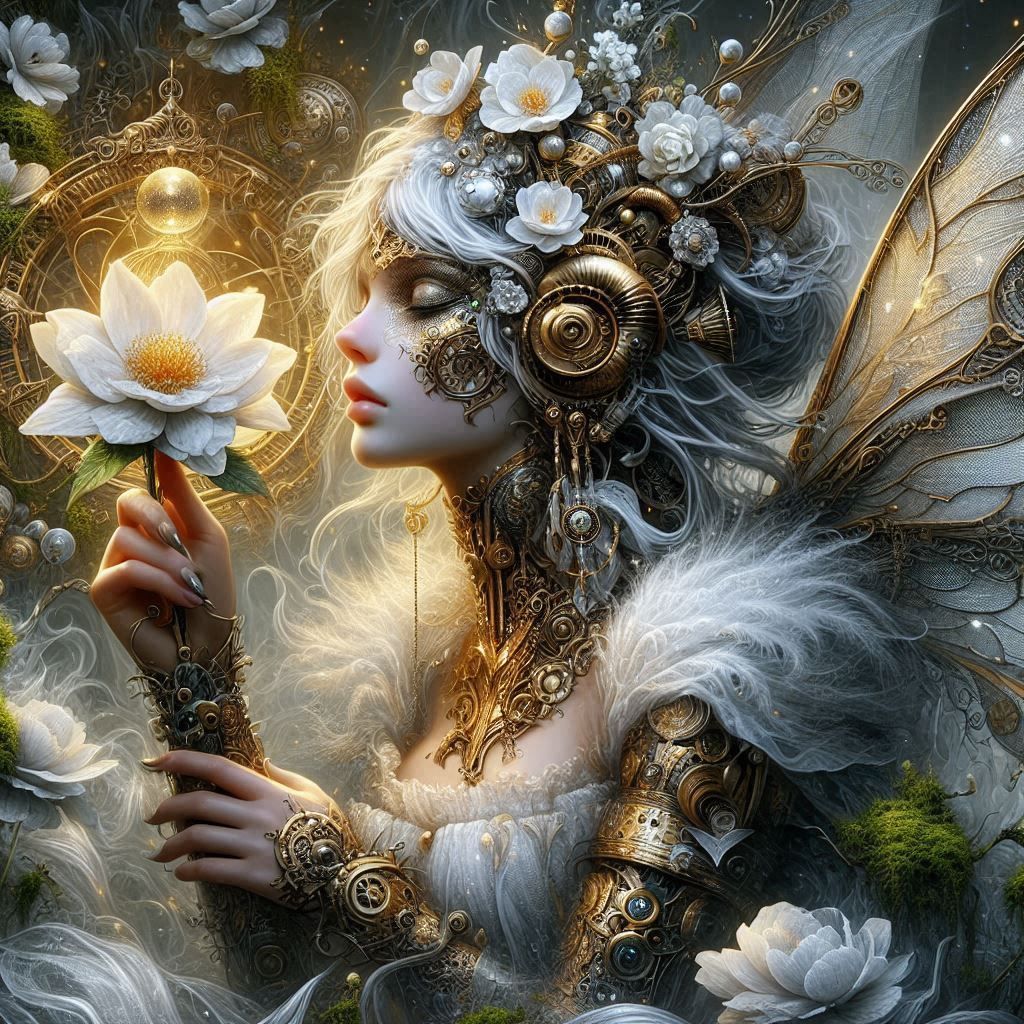 Steampunk Fairy with flower