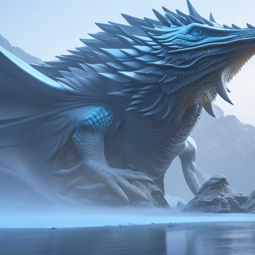 Giant Ice Lizard - AI Generated Artwork - NightCafe Creator