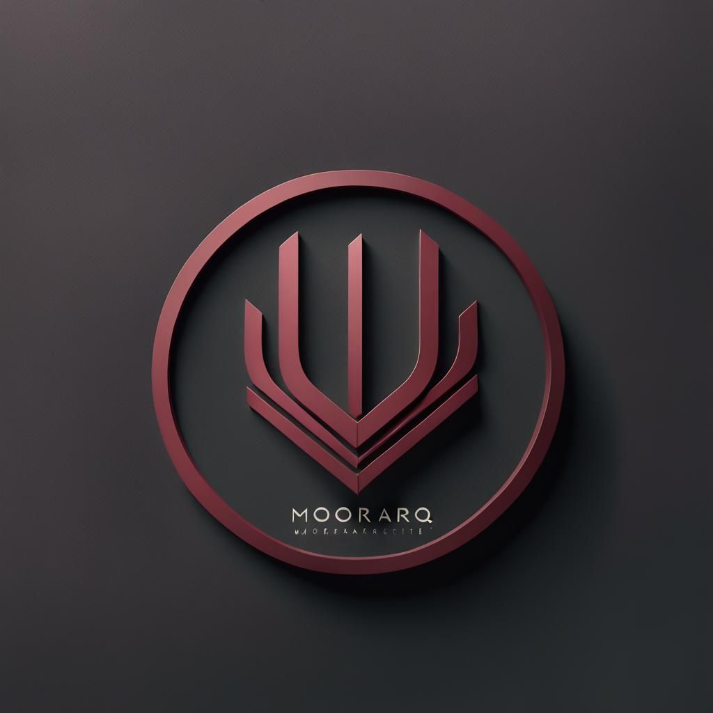 Create a 3D logo design for "MOoRARQ" that embodies a minima...