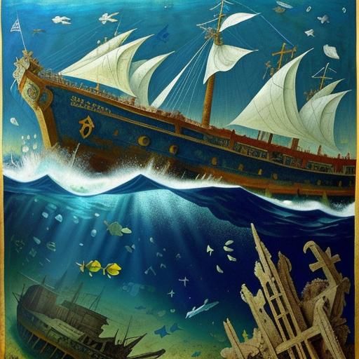 Archangel and devils on shipwrecks site 
Underwater shipwrec...