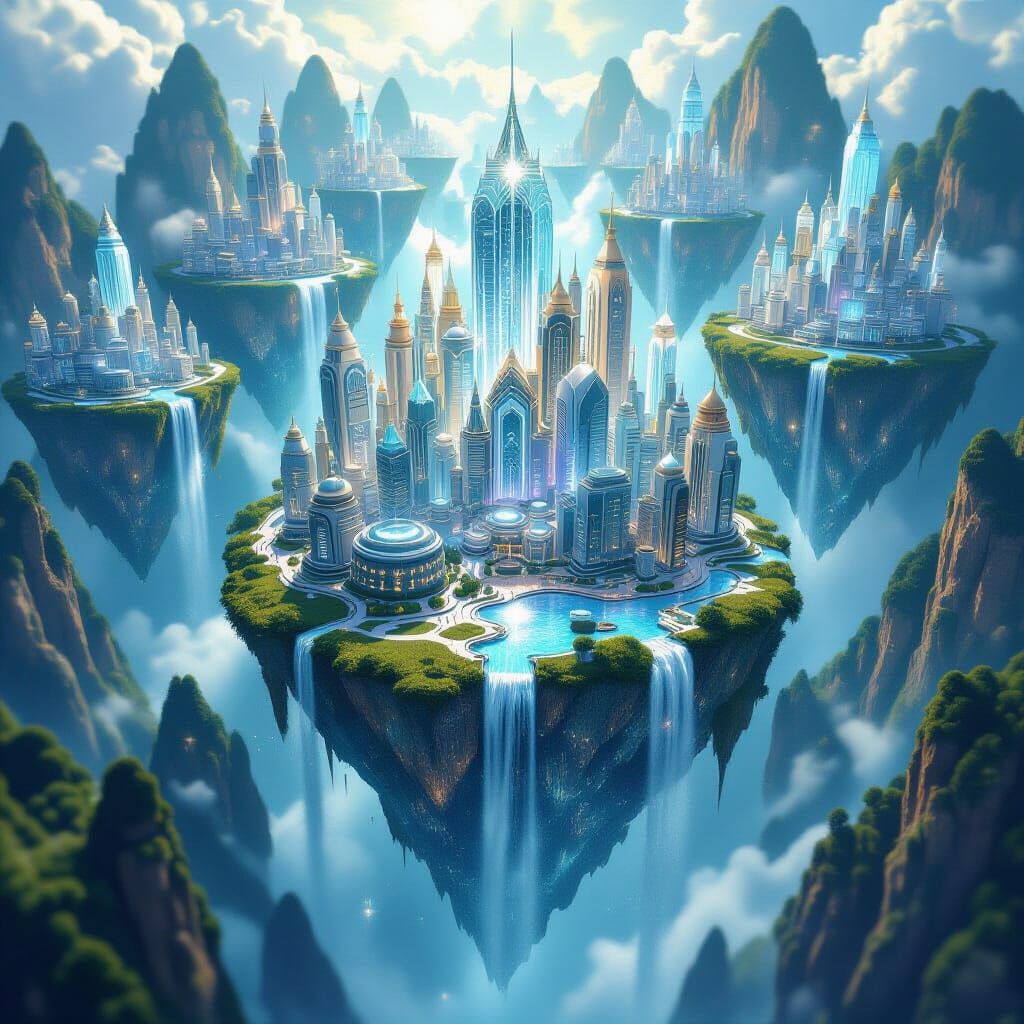 Crystalline City Floating Islands 🏙️✨
