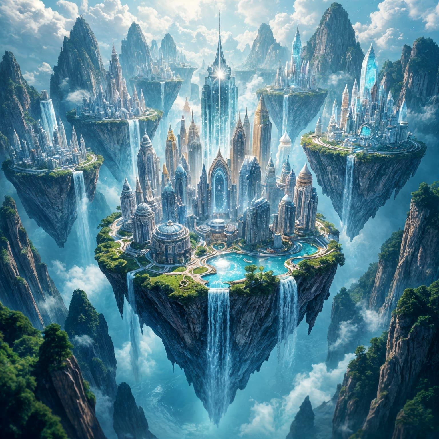 Crystalline City Floating Islands 🏙️✨  by @xtough 