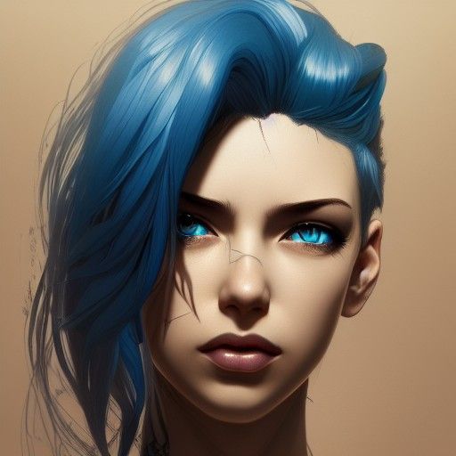 egirl with blue hair