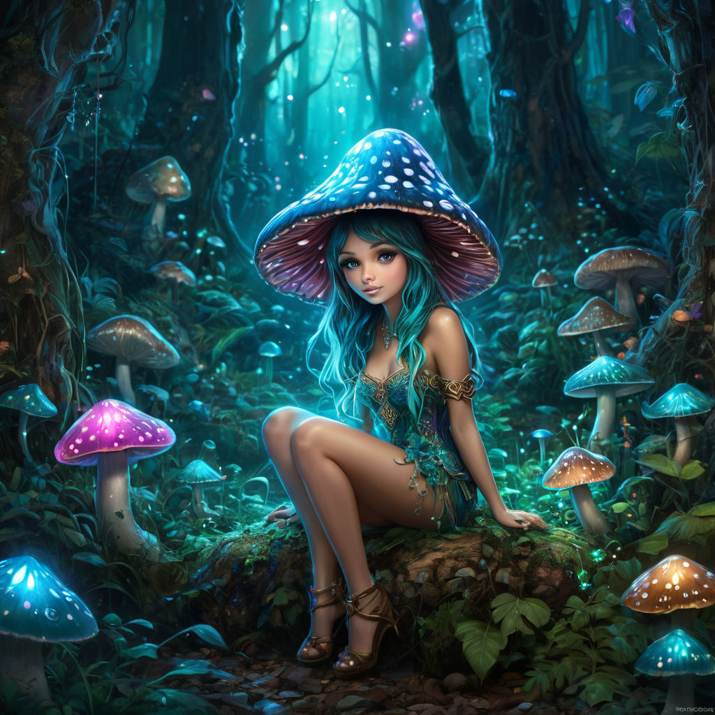 Mushroom Pixie Pin-up