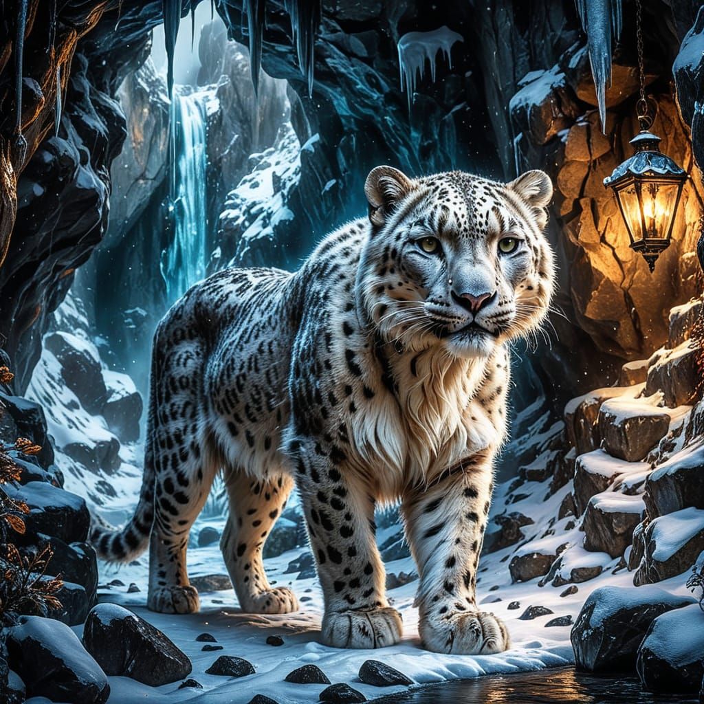 Snow Leopard's Glacial Lair 🐆❄️ #2