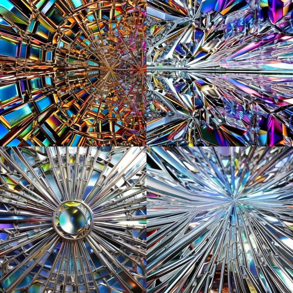 Hyper realistic beautiful insanely intricate Rainbow Shatter...