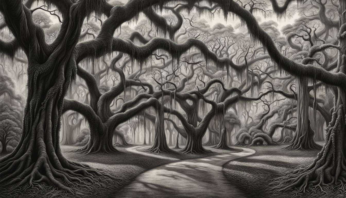 Spanish Moss Trees In The South AI Generated Artwork NightCafe Creator   LdsQxf5mpngFy0fTOUg2  1  Mesy3 