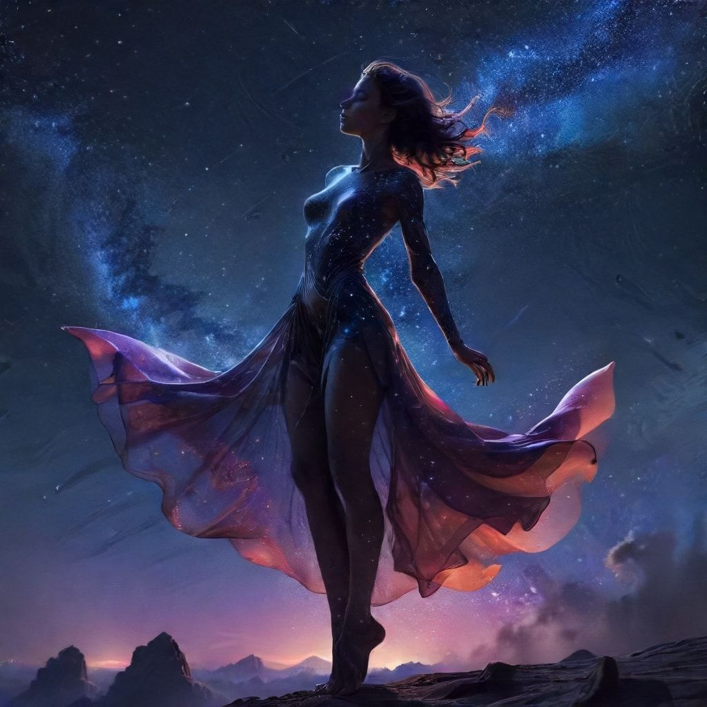 A woman in a graceful