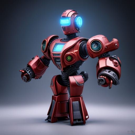 Detailed Computer Robot in Fantasy Concept Art