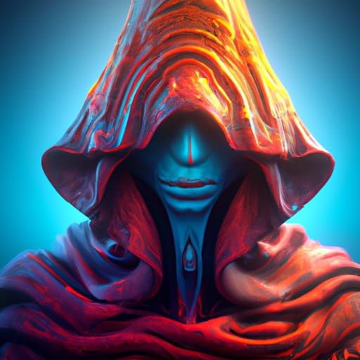 Hooded alien creature