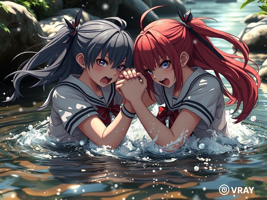 Fighting schoolgirls