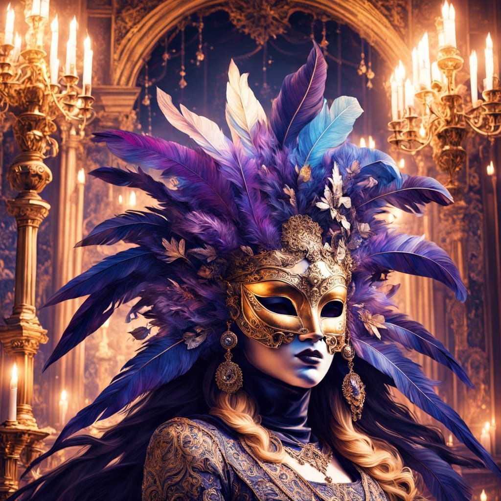 Ethereal Masked Ball in Golden Opulence