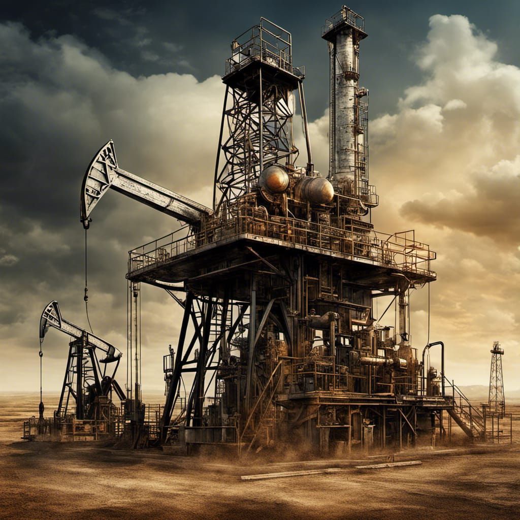 An image of an American Oil Field pumping unit producing oil in the ...