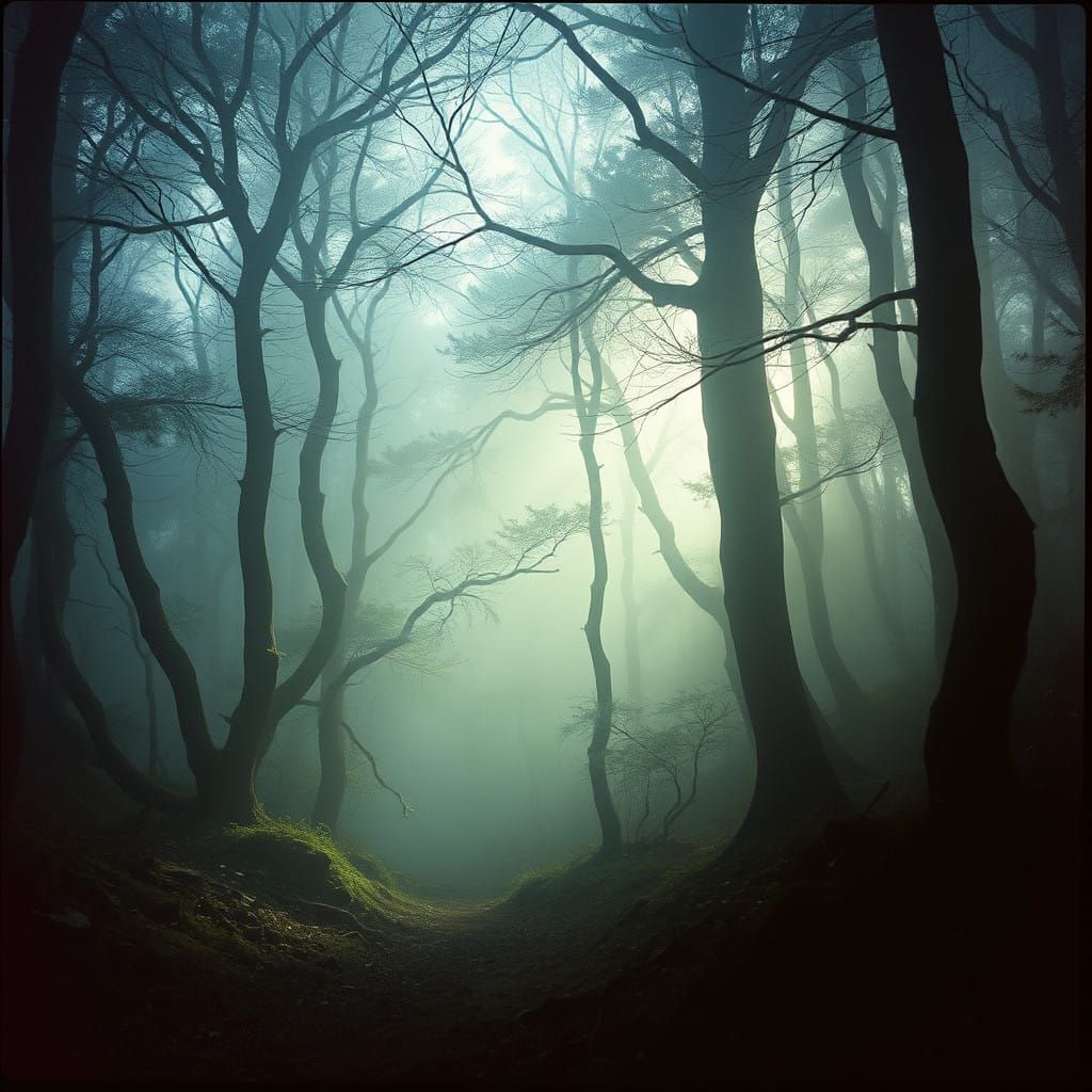 Mystical Forest in Cinematic Aura