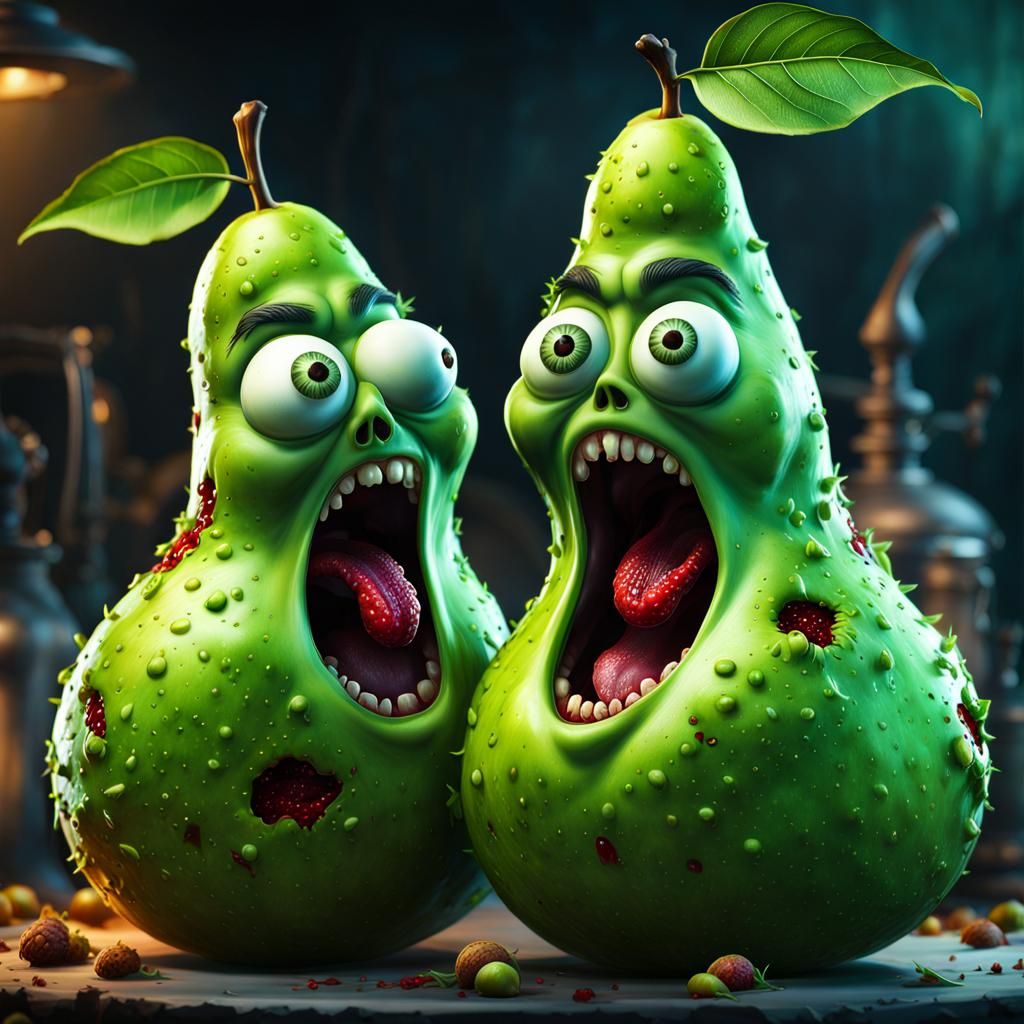The Pears have gone Bad! AI Generated Artwork NightCafe Creator