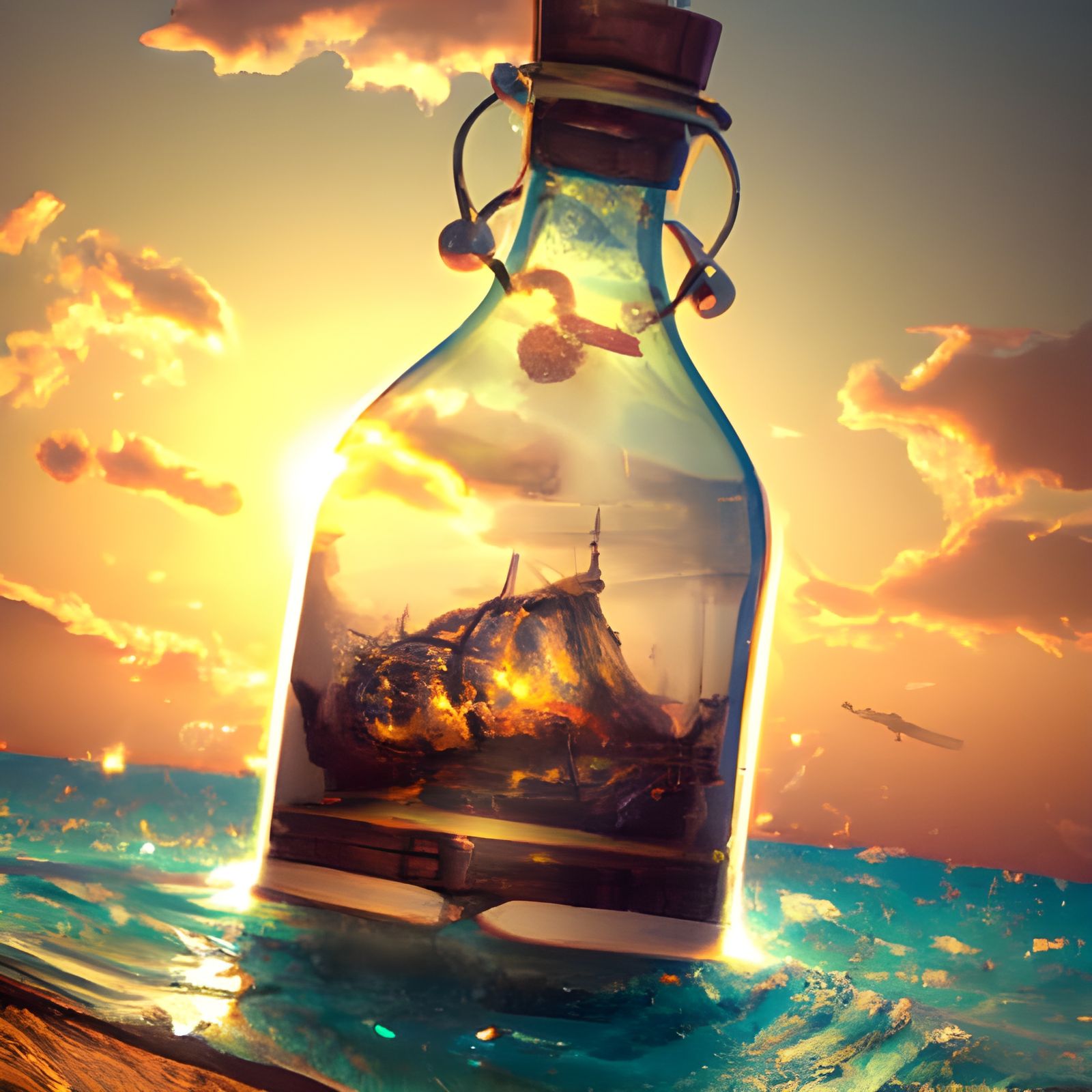 Ship in a bottle  by @yeehaw