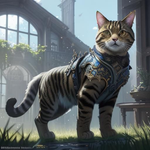 Anime Tabby Cat with Feline Eyes in 8K