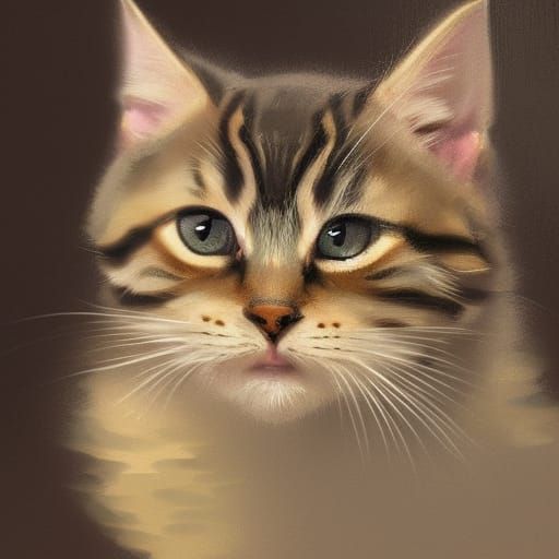 cute tabby kitten, realistic, 16k resolution - AI Generated Artwork ...