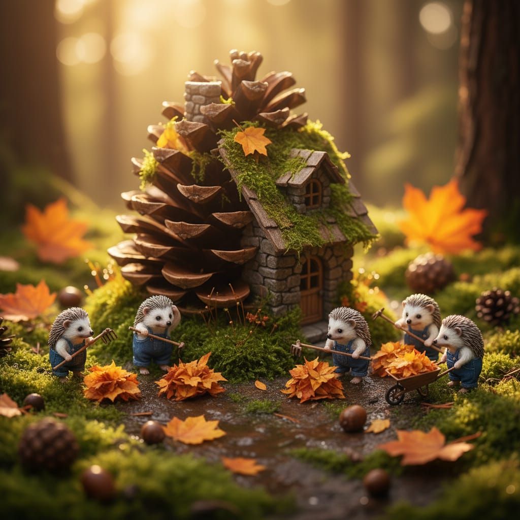 Autumn Duties at Pinecone Lane  by @Oblique Lens