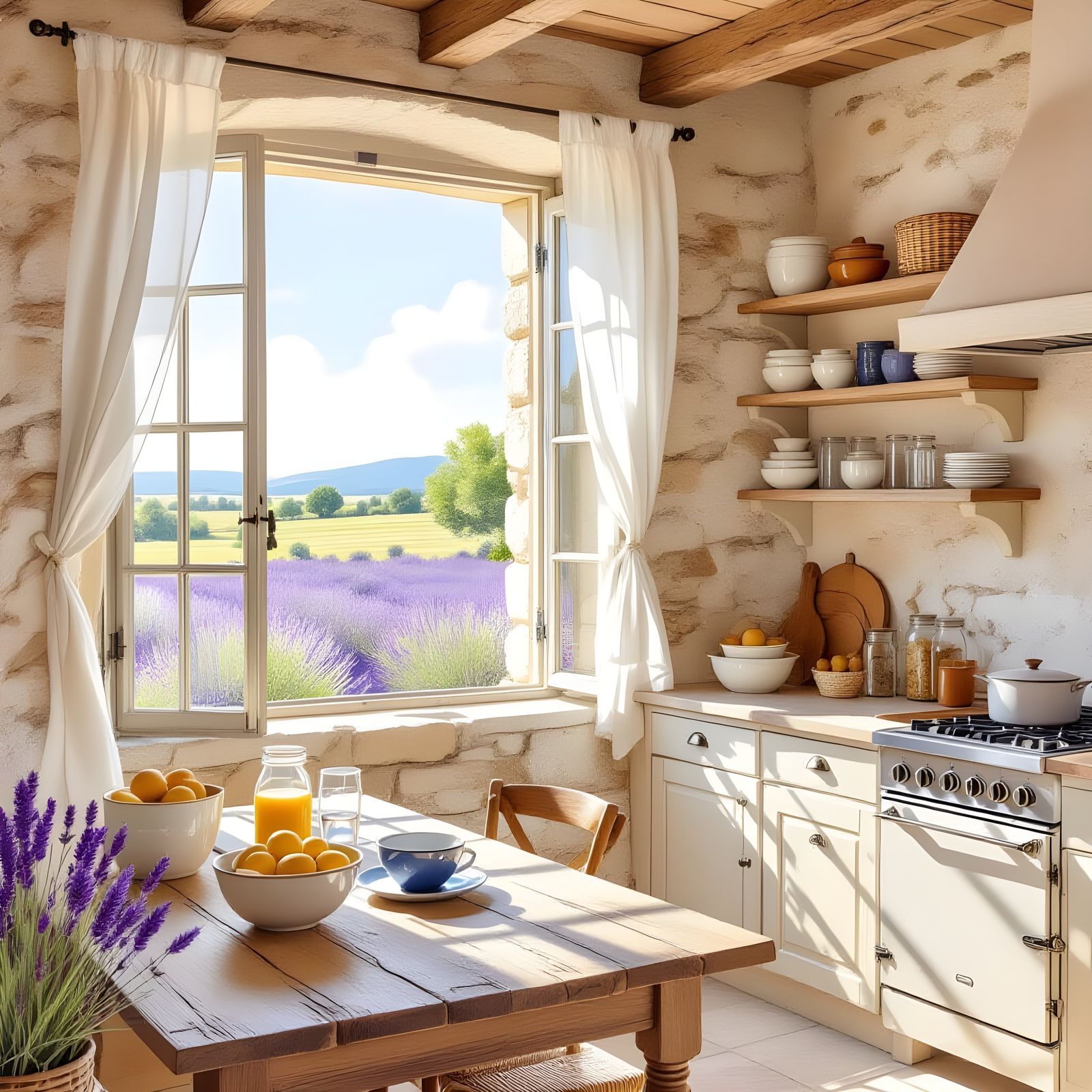Provençal Calming Kitchen  by @Toussaint Dominique