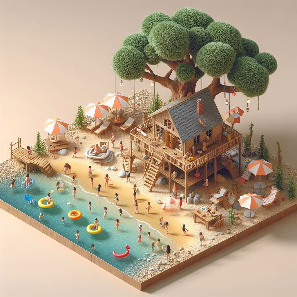Isometric beach