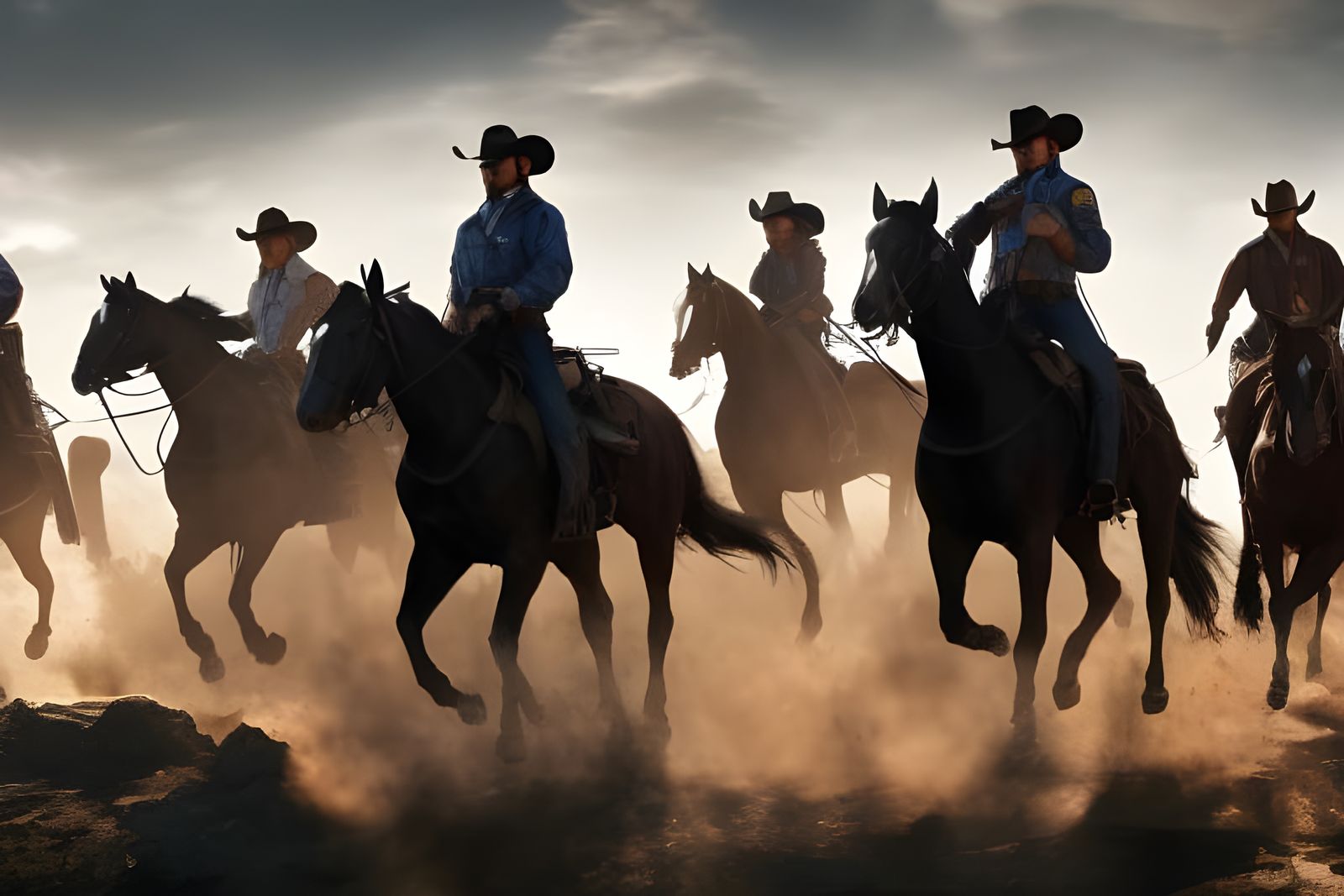 Cowboy posse  by @CatFriend