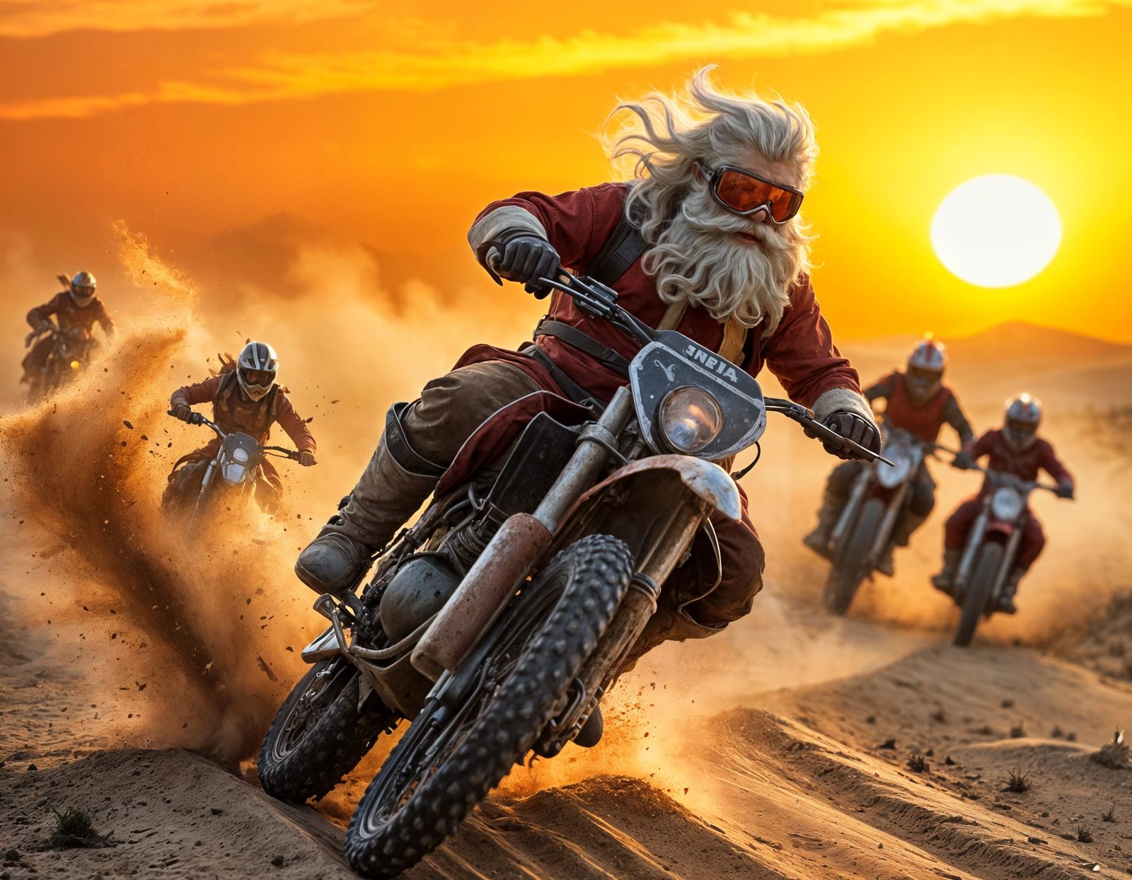 Santa's Motocross Mayhem  by @RoseJoy