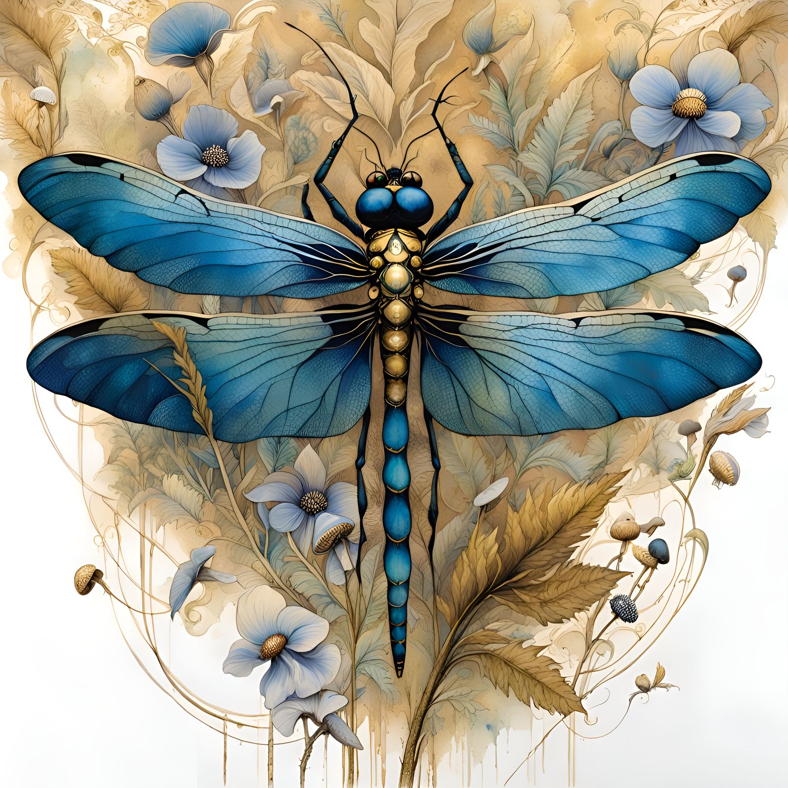 Gold and Blue Sophistication  by @Dulcineia