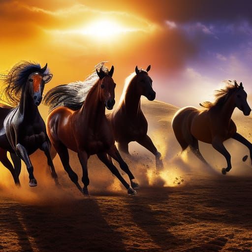 Horses - AI Generated Artwork - NightCafe Creator