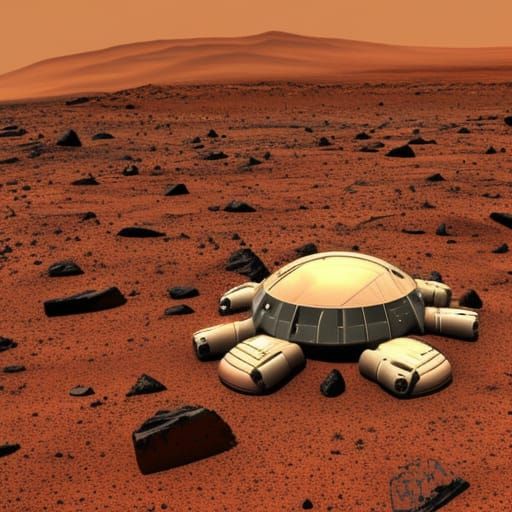 Spaceship discovered crashed on Mars today, real photo - AI Generated ...