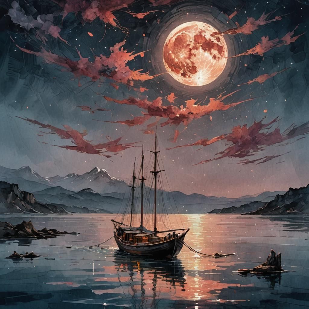 Anchored Beneath a Blood Moon  by @Reive