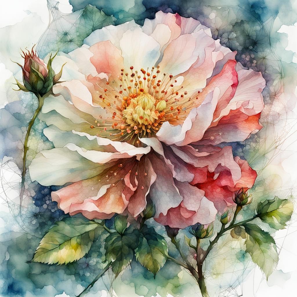 wild rose bloom  by @BelgiumJumpAI