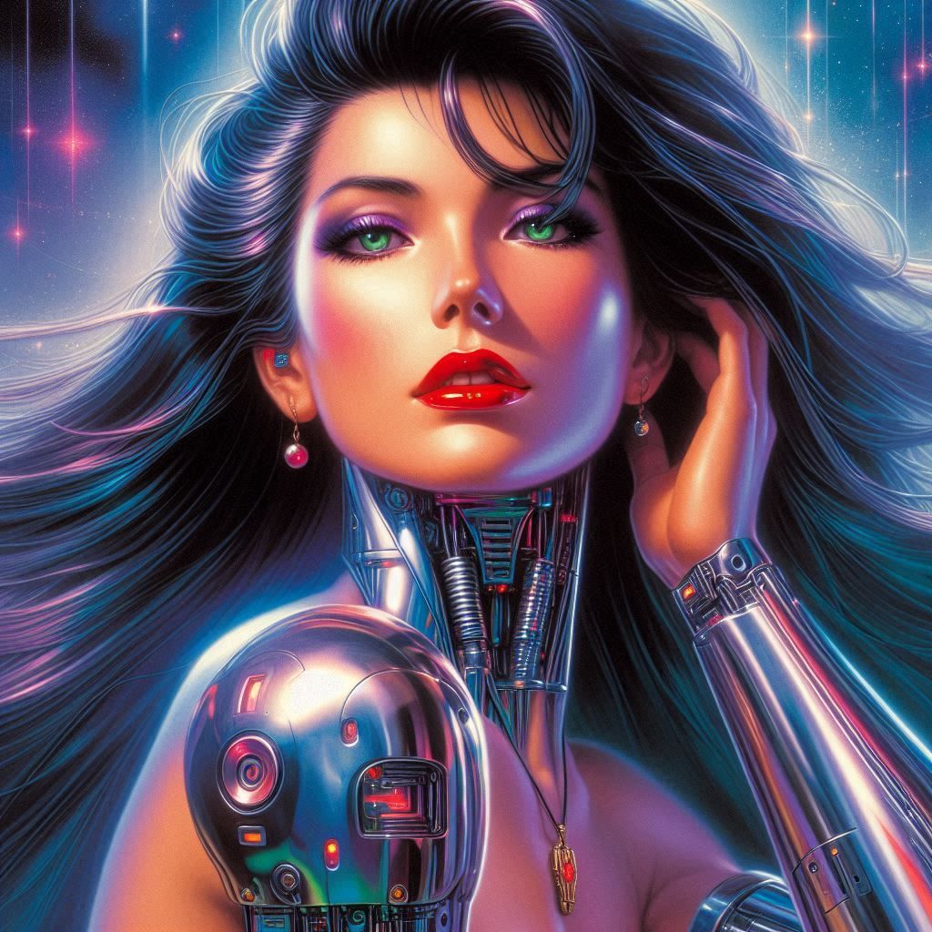 hajime sorayama cyberpunk retro 80s sci-fi futurism Disney r...