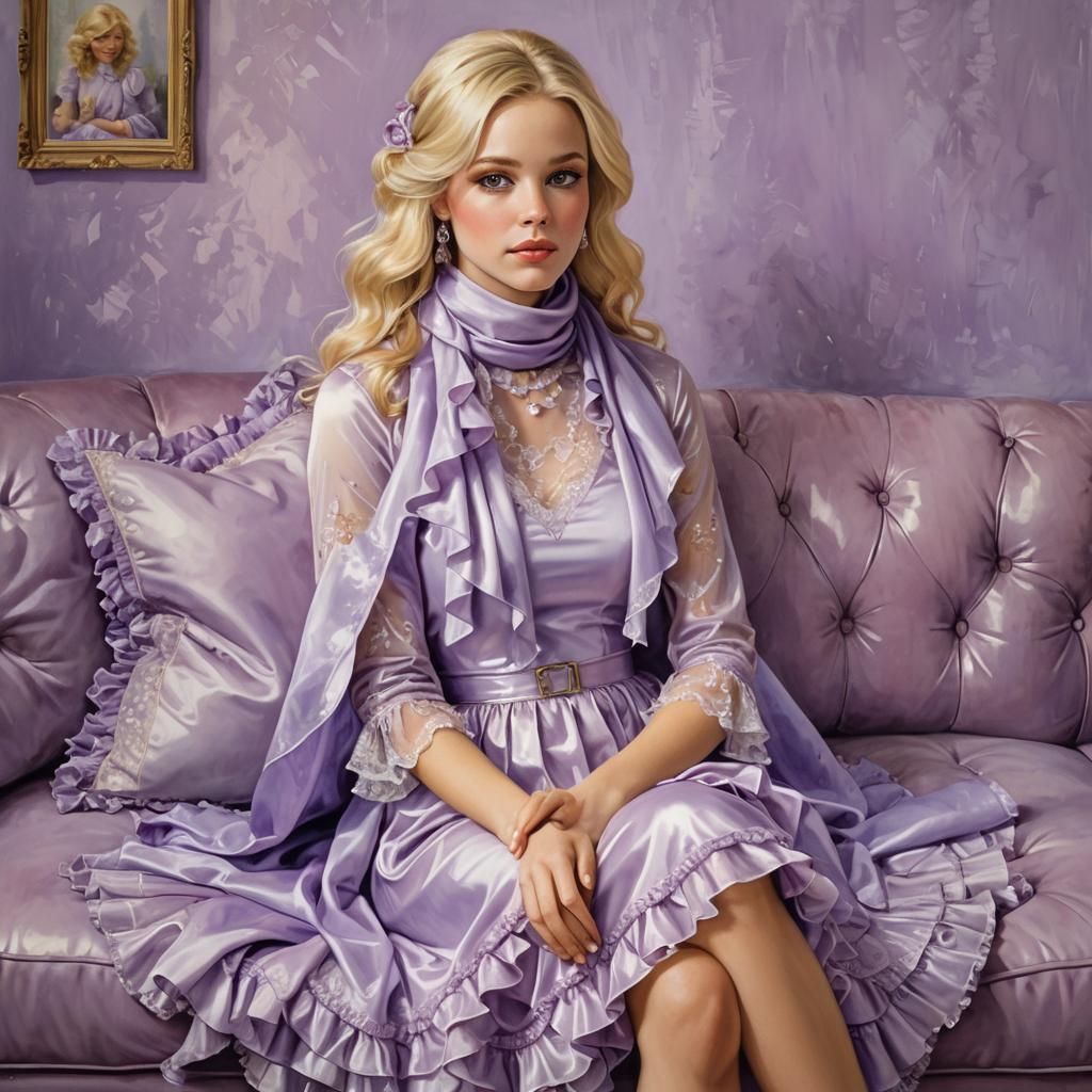 in pastel lilac tones