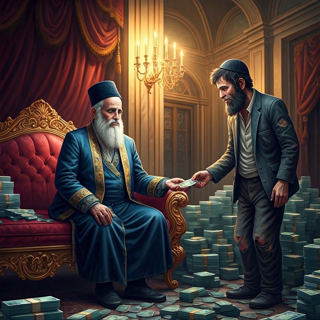 Charity Scene in Opulent Palace, Artstation Concept Art