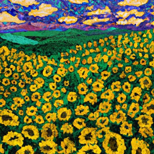 sunflower landscape Van Gogh maximalist
