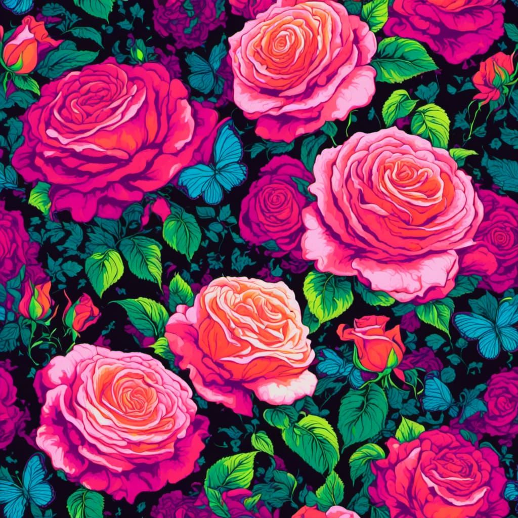 beautiful rose <lora:VintageBlacklight:1.0> 