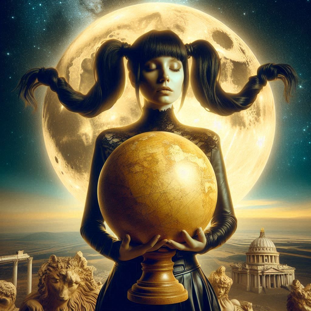 Woman with globe