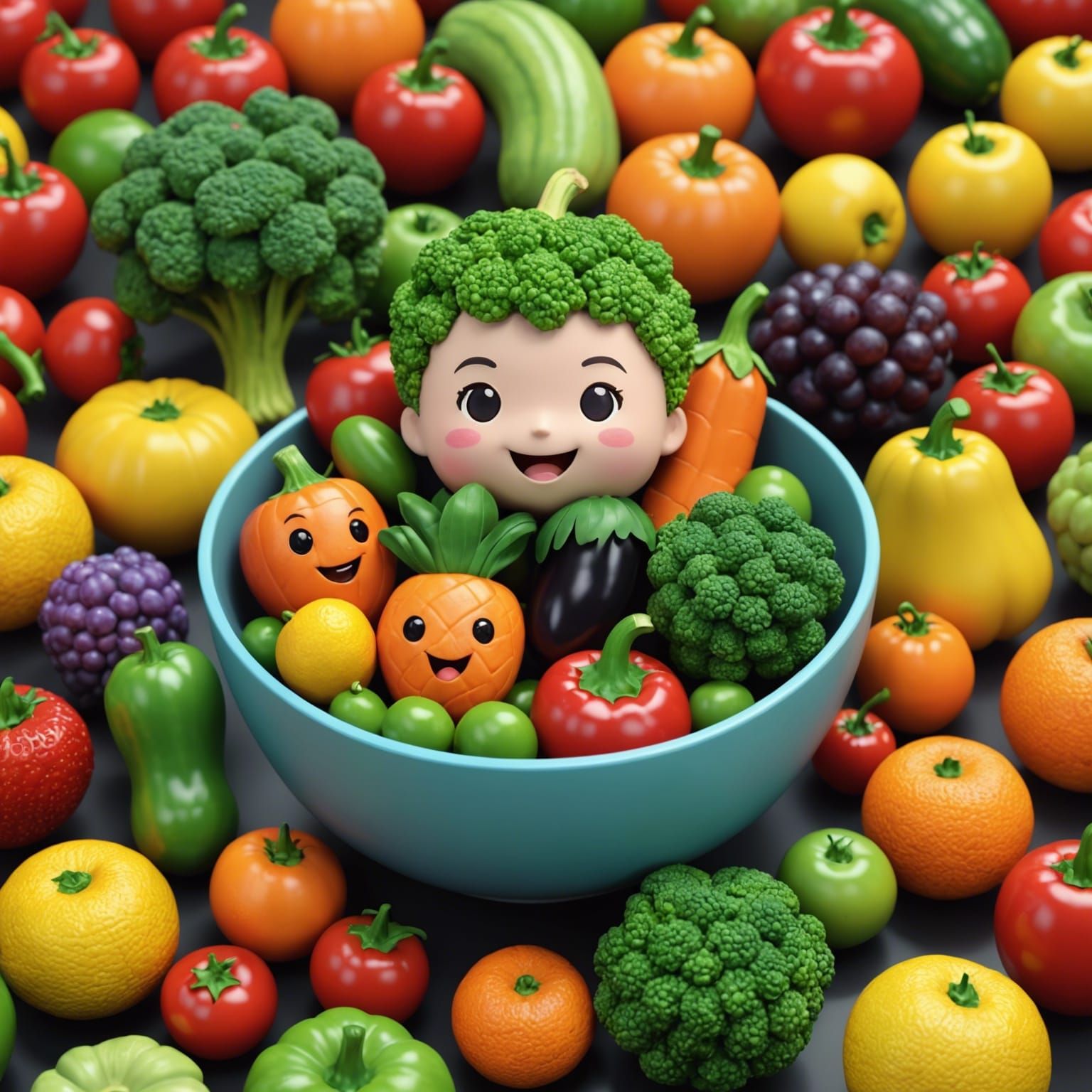 Chibi & Chibi Fruits And Vegetables - AI Generated Artwork - NightCafe ...