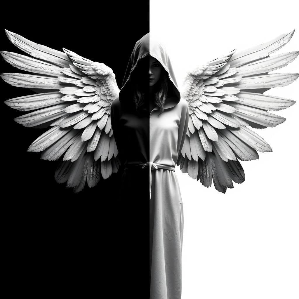 Ethereal Angel in Darkened Majesty