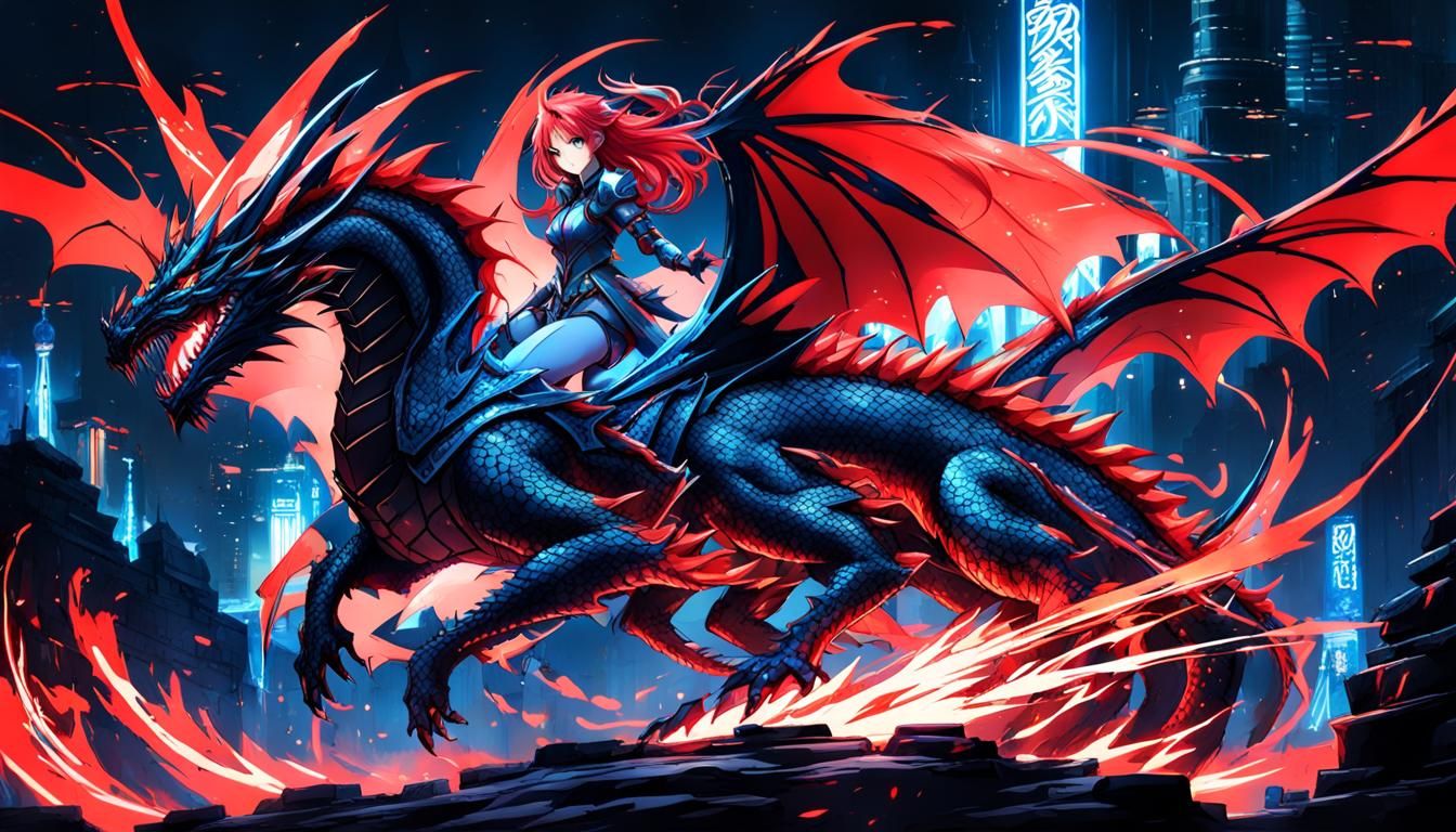 The Abyss Flame Dragon and its Rider - AI Generated Artwork - NightCafe ...