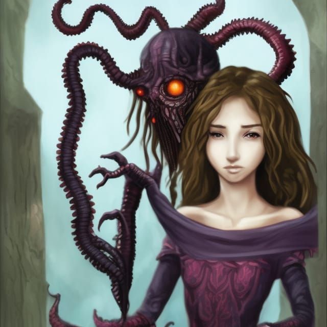 Mind Flayer with Damsel Princess, Forbidden Love, captured, ...